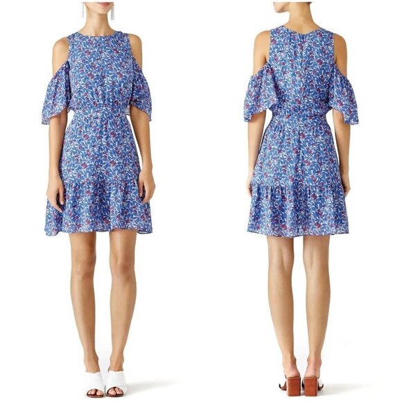 Tanya Taylor Blue Wildflower Shiloh Dress $495 - Picture 1 of 12